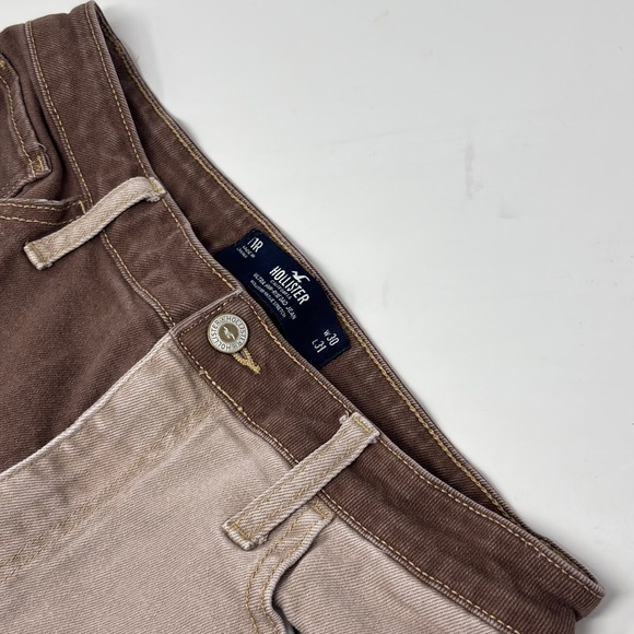 Hollister Denim - Hollister Women's 29x29 Patchwork Dad Jeans Ultra High Rise Straight Leg Brown